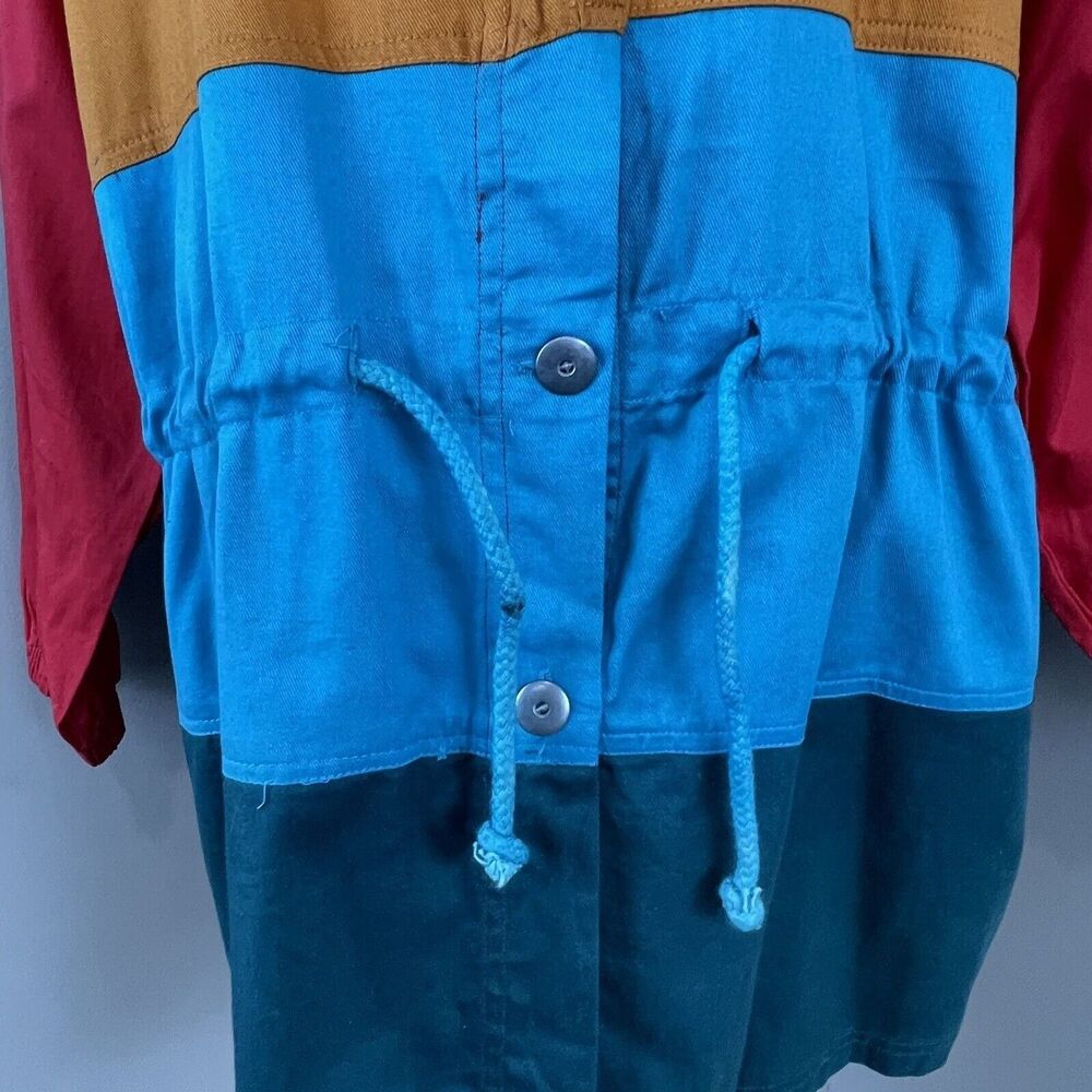 Wear It Now Hooded Colorblock Jacket One Size 100% Cotton Pockets - Picture 13 of 16